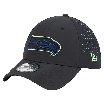 Men's New Era Black Seattle Seahawks Night 39THIRTY Flex Hat