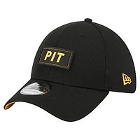 Men's New Era  Black Pittsburgh Steelers Scoreboard 39THIRTY Flex Hat
