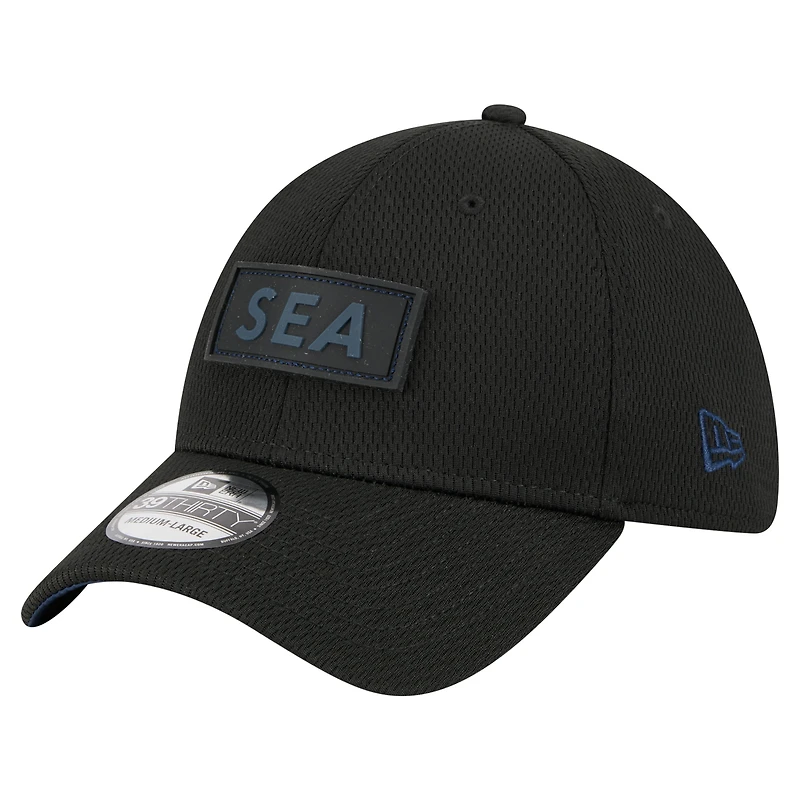 Men's New Era Black Seattle Seahawks Scoreboard 39THIRTY Flex Hat