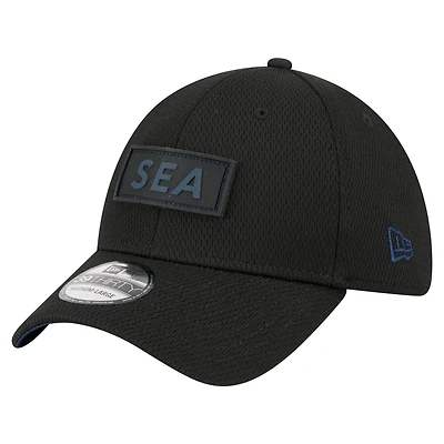 Men's New Era  Black Seattle Seahawks Scoreboard 39THIRTY Flex Hat