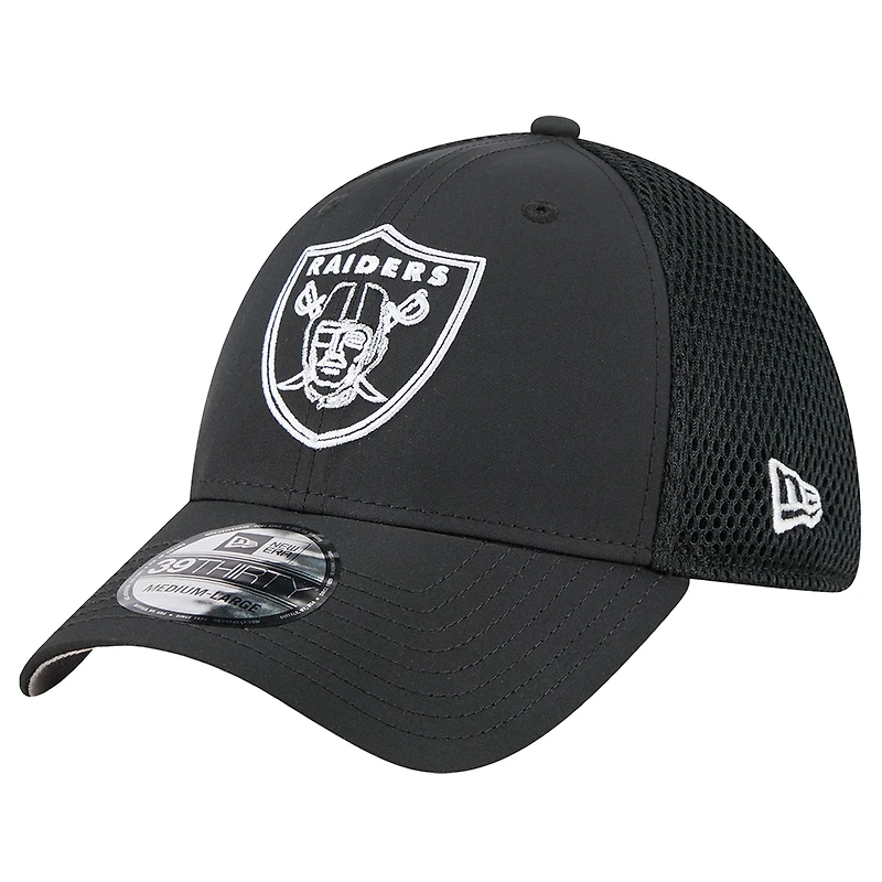 Men's New Era Black Las Vegas Raiders Outline 39THIRTY Flex Hat