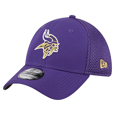 Men's New Era  Purple Minnesota Vikings Outline 39THIRTY Flex Hat