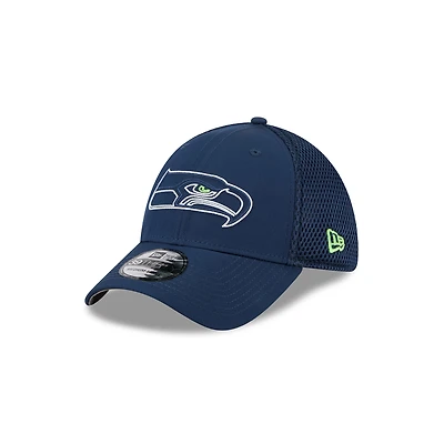 Men's New Era  College Navy Seattle Seahawks Outline 39THIRTY Flex Hat
