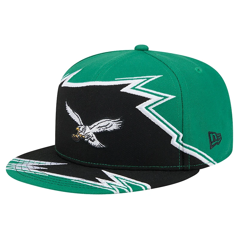Men's New Era  Kelly Green/Black Philadelphia Eagles Break 59FIFTY Fitted Hat
