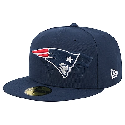 Men's New Era Navy England Patriots Tri-Hit 59FIFTY Fitted Hat