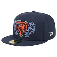 Men's New Era Navy Chicago Bears Tri-Hit 59FIFTY Fitted Hat