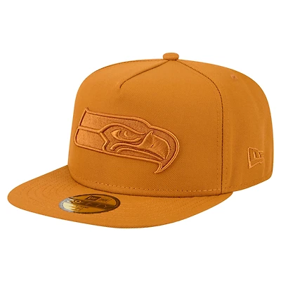Men's New Era  Brown Seattle Seahawks Color Pack A-Frame 59FIFTY Fitted Hat