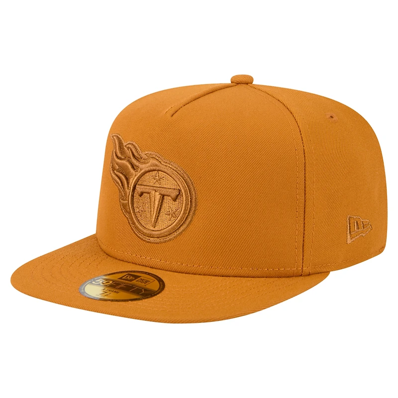 Men's New Era Brown Tennessee Titans Color Pack A-Frame 59FIFTY Fitted Hat