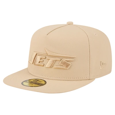Men's New Era  Beige York Jets Color Pack A-Frame 59FIFTY Fitted Hat