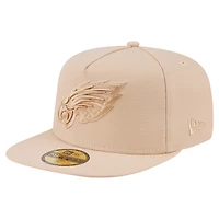Men's New Era  Light Beige Philadelphia Eagles Color Pack A-Frame 59FIFTY Fitted Hat