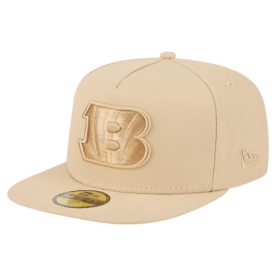 Men's New Era  Light Beige Cincinnati Bengals Color Pack A-Frame 59FIFTY Fitted Hat