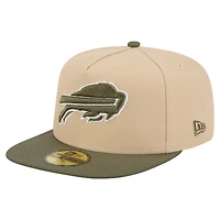 Men's New Era  Light Beige/Olive Buffalo Bills Color Pack A-Frame 59FIFTY Fitted Hat
