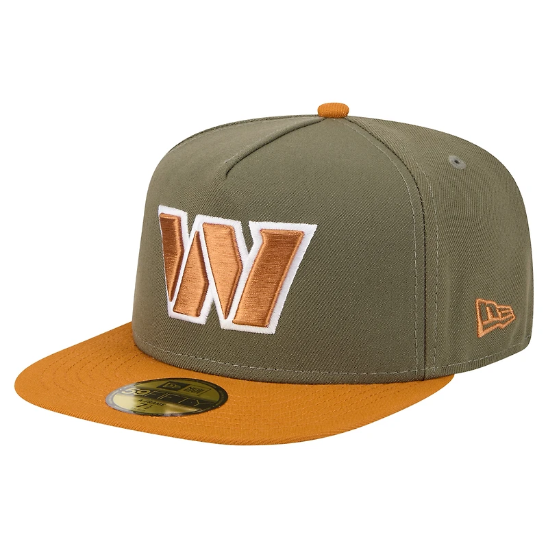 Men's New Era Olive Washington Commanders Color Pack A-Frame 59FIFTY Fitted Hat