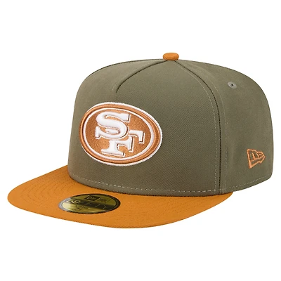 Men's New Era Olive San Francisco 49ers Color Pack A-Frame 59FIFTY Fitted Hat