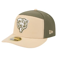 Men's New Era Light Beige/Olive Chicago Bears Two-Tone Color Pack Split Panel 59FIFTY Fitted Hat