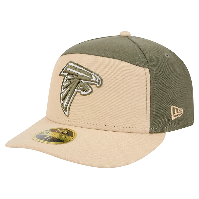 Men's New Era  Light Beige/Olive Atlanta Falcons Color Pack Split Panel 59FIFTY Fitted Hat