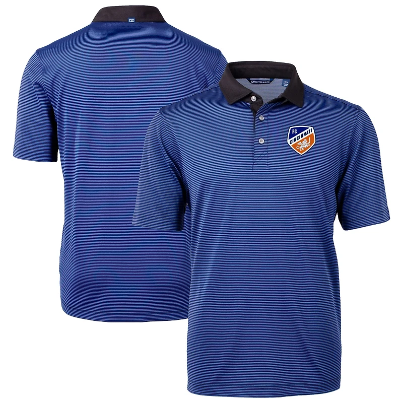 Men's Cutter & Buck  Blue FC Cincinnati Virtue Eco Pique Micro Stripe Recycled Polo