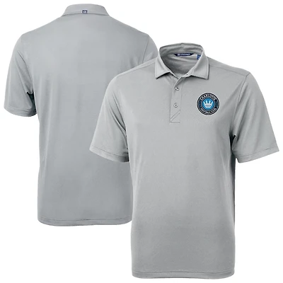 Men's Cutter & Buck  Gray Charlotte FC Virtue Eco Pique Recycled Polo