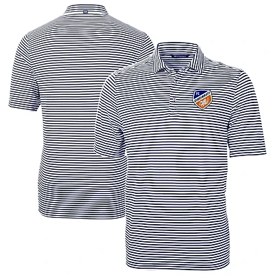 Men's Cutter & Buck Navy FC Cincinnati Virtue Eco Pique Stripe Recycled DryTec Polo