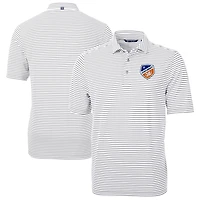 Men's Cutter & Buck Gray FC Cincinnati Virtue Eco Pique Stripe Recycled DryTec Polo