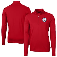 Men's Cutter & Buck  Red Chicago Fire Virtue Eco Pique Recycled Quarter-Zip Pullover Top