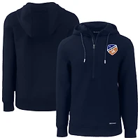 Men's Cutter & Buck  Navy FC Cincinnati Roam Eco Half-Zip Recycled Pullover Hoodie