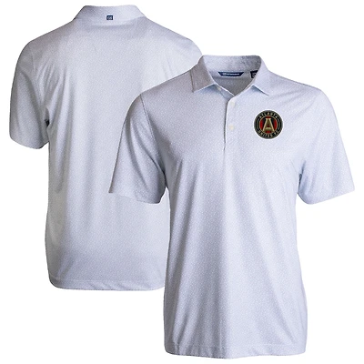 Men's Cutter & Buck  White Atlanta United FC Pike Eco Pebble Print Stretch Recycled Polo