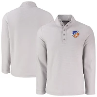 Men's Cutter & Buck  Gray FC Cincinnati Hunts Point Eco Textured Fleece Recycled Quarter-Snap Pullover