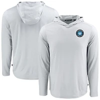 Men's Cutter & Buck Gray Charlotte FC Coastline Epic Comfort Eco Recycled Long Sleeve Hoodie T-Shirt