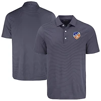 Men's Cutter & Buck  Navy/White FC Cincinnati Forge Eco Fine Line Stripe Stretch Recycled Polo