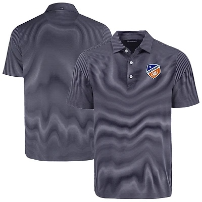 Men's Cutter & Buck  Navy/White FC Cincinnati Forge Eco Fine Line Stripe Stretch Recycled Polo