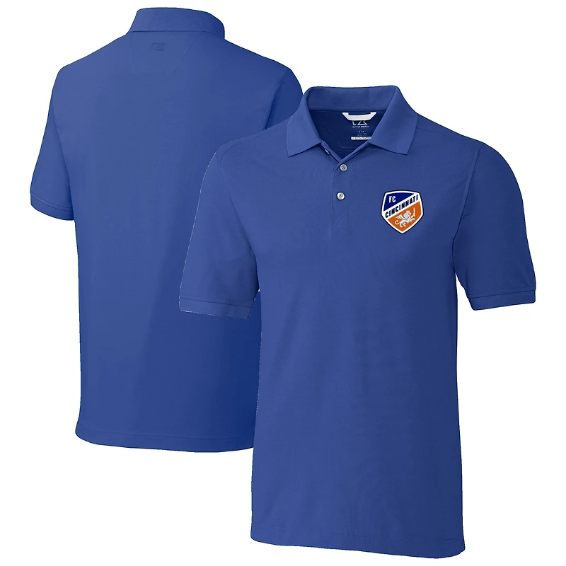Men's Cutter & Buck  Blue FC Cincinnati Advantage Eco Tri-Blend Pique Polo