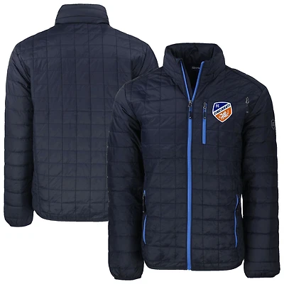 Men's Cutter & Buck  Navy FC Cincinnati Rainier PrimaLoft Eco Insulated Full-Zip Puffer Jacket