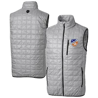 Men's Cutter & Buck  Gray FC Cincinnati Rainier PrimaLoft Eco Insulated Full-Zip Puffer Vest