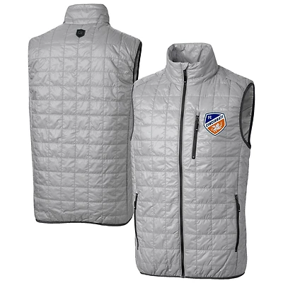 Men's Cutter & Buck  Gray FC Cincinnati Rainier PrimaLoft Eco Insulated Full-Zip Puffer Vest