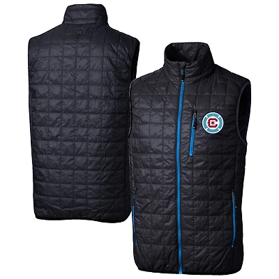 Men's Cutter & Buck  Navy Chicago Fire Rainier PrimaLoft Eco Insulated Full-Zip Puffer Vest