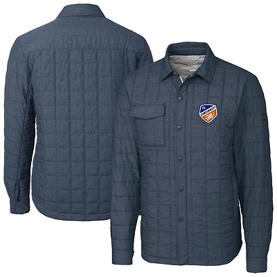 Men's Cutter & Buck  Anthracite FC Cincinnati Rainier PrimaLoft Eco Insulated Quilted Button-Up Shirt Jacket