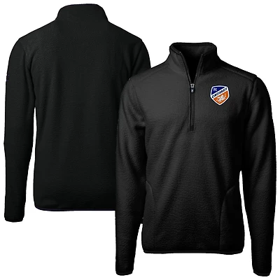 Men's Cutter & Buck  Black FC Cincinnati Cascade Eco Fleece Quarter-Zip Jacket