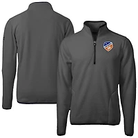 Men's Cutter & Buck  Gray FC Cincinnati Cascade Eco Fleece Quarter-Zip Jacket