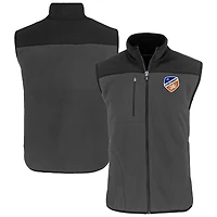 Men's Cutter & Buck Gray FC Cincinnati Cascade Eco Fleece Full-Zip Vest