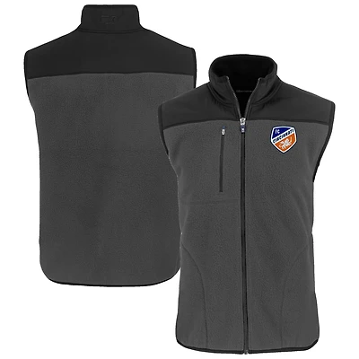 Men's Cutter & Buck Gray FC Cincinnati Cascade Eco Fleece Full-Zip Vest