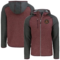 Men's Cutter & Buck  Heather Maroon Atlanta United FC Mainsail Full-Zip Hooded Jacket