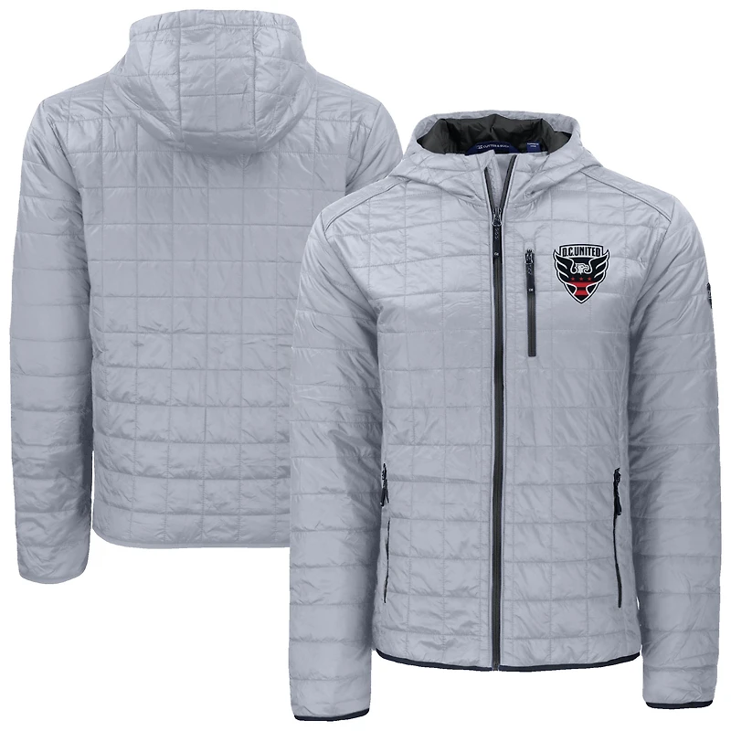 Men's Cutter & Buck  Gray D.C. United Rainier Primaloft Eco Full-Zip Hooded Jacket
