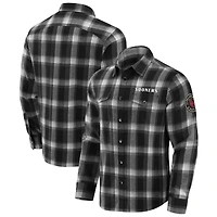 Men's Darius Rucker Collection by Fanatics Black Oklahoma Sooners Team Flannel Plaid Full-Snap Shirt
