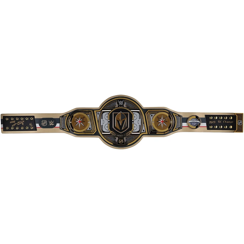 Jack Eichel Vegas Golden Knights Autographed WWE Legacy Title Belt with "2023 SC Champs" Inscription - Limited Edition #5/5