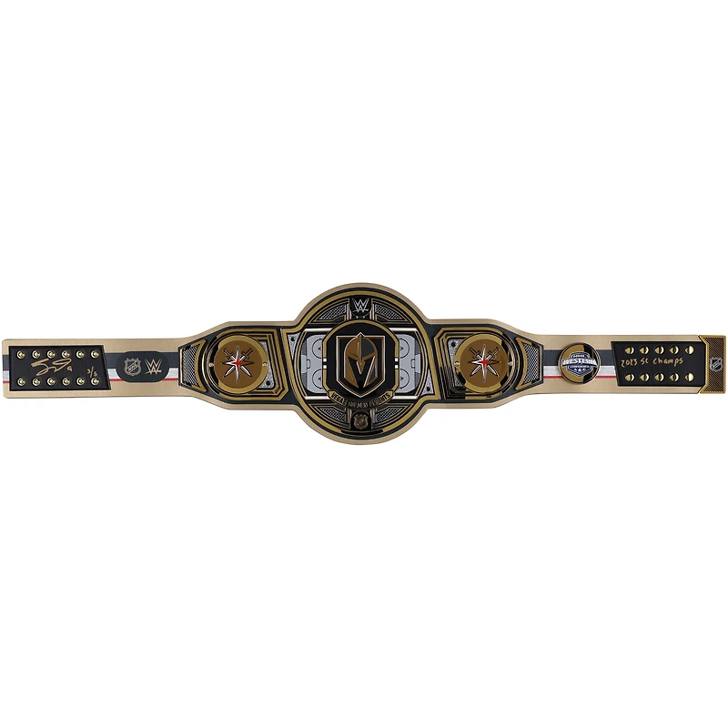 Jack Eichel Vegas Golden Knights Autographed WWE Legacy Title Belt with "2023 SC Champs" Inscription