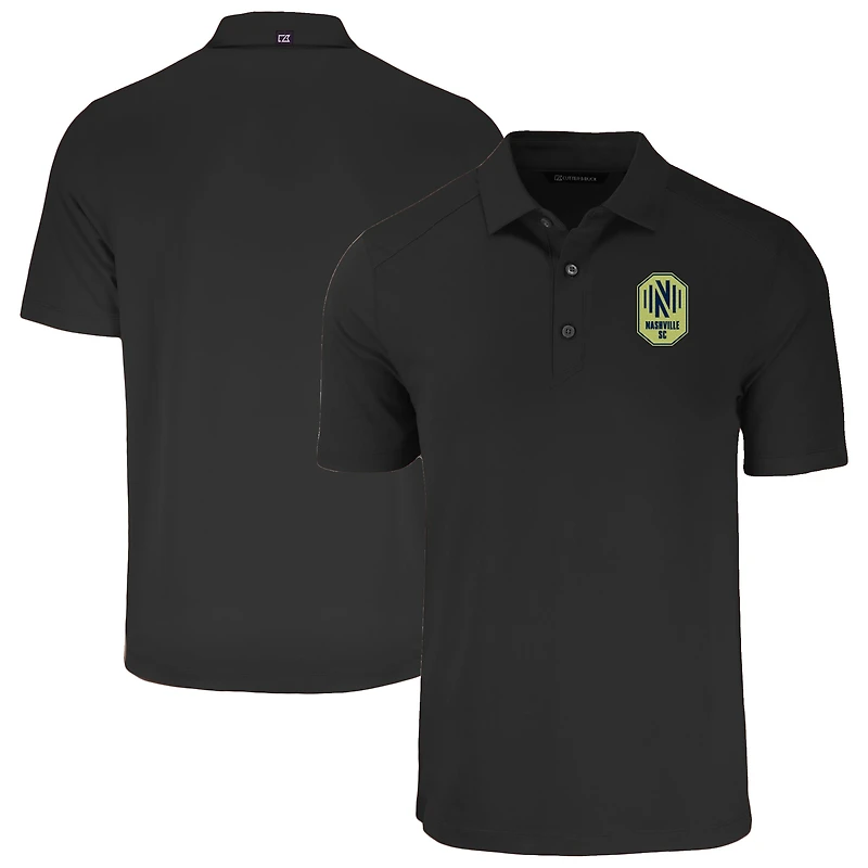 Men's Cutter & Buck Black Nashville SC Forge Eco Stretch Recycled Polo