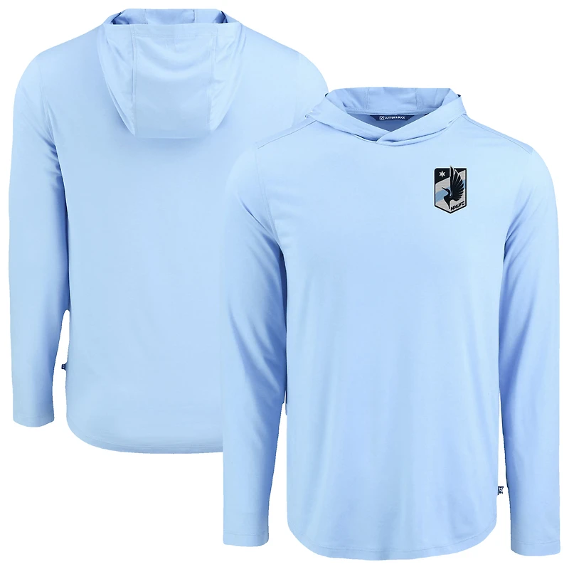 Men's Cutter & Buck Powder Blue Minnesota United FC Coastline Epic Comfort Eco Recycled Long Sleeve Hoodie T-Shirt