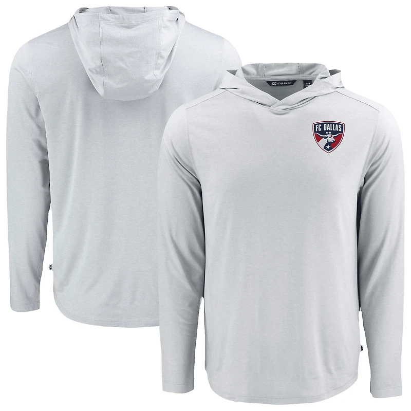 Men's Cutter & Buck Gray FC Dallas Coastline Epic Comfort Eco Recycled Long Sleeve Hoodie T-Shirt