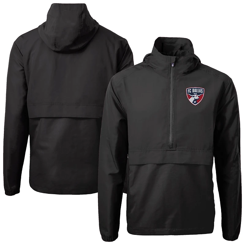 Men's Cutter & Buck  Black FC Dallas Charter Eco Recycled Full-Zip Anorak Jacket